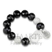 Wholesale Synthetic, Jet, Antique Silver, Women, White Metal, Bracelet