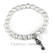 Wholesale Synthetic, White, Antique Silver, Women, Brass, Bracelet