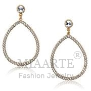 Wholesale Top Grade Crystal, Clear, Rose Gold, Women, Brass, Earrings