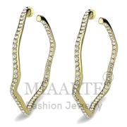 Wholesale Top Grade Crystal, Clear, IP Gold(Ion Plating), Women, Brass, Earrings