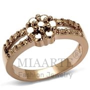 Wholesale AAA Grade CZ, Crystal Metal light gold, IP Rose Gold(Ion Plating), Women, Brass, Ring