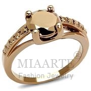 Wholesale AAA Grade CZ, Crystal Metal light gold, IP Rose Gold(Ion Plating), Women, Brass, Ring