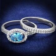 Wholesale AAA Grade CZ, AquaMarine, Rhodium, Women, Sterling Silver, Ring