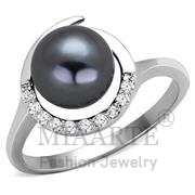 Wholesale Synthetic, Gray, Rhodium, Women, Brass, Ring