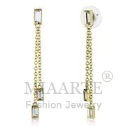 Wholesale Top Grade Crystal, Clear, Gold, Women, Brass, Earrings