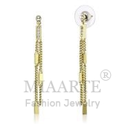 Wholesale Top Grade Crystal, Clear, Gold, Women, Brass, Earrings