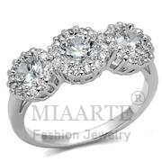 Wholesale AAA Grade CZ, Clear, Rhodium, Women, Brass, Ring