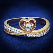 Wholesale AAA Grade CZ, Clear, RoseGold & Rhodium, Women, Sterling Silver, Ring