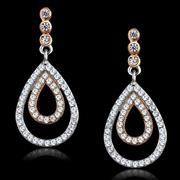 Wholesale AAA Grade CZ, Clear, RoseGold & Rhodium, Women, Sterling Silver, Earrings