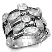 Wholesale AAA Grade CZ, Clear, Rhodium, Women, Brass, Ring