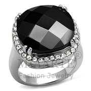 Wholesale AAA Grade CZ, BlackDiamond, Rhodium, Women, Brass, Ring