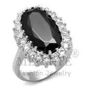 Wholesale AAA Grade CZ, BlackDiamond, Rhodium, Women, Brass, Ring