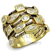 Wholesale AAA Grade CZ, Clear, Gold, Women, Brass, Ring