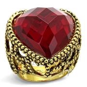 Wholesale Synthetic, Garnet, Gold, Women, Brass, Ring