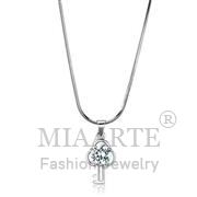 Wholesale AAA Grade CZ, Clear, Rhodium, Women, Brass, Chain Pendant