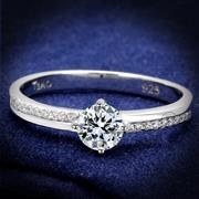 Wholesale AAA Grade CZ, Clear, Rhodium, Women, Sterling Silver, Ring