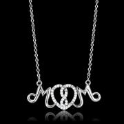 Wholesale AAA Grade CZ, Clear, Rhodium, Women, Sterling Silver, Necklace