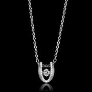Wholesale AAA Grade CZ, Clear, Rhodium, Women, Sterling Silver, Necklace
