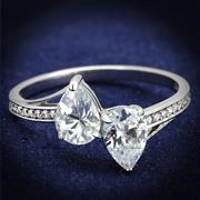 Wholesale AAA Grade CZ, Clear, Rhodium, Women, Sterling Silver, Ring