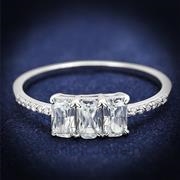 Wholesale AAA Grade CZ, Clear, Rhodium, Women, Sterling Silver, Ring