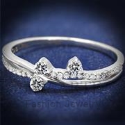 Wholesale AAA Grade CZ, Clear, Rhodium, Women, Sterling Silver, Ring