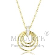 Wholesale AAA Grade CZ, Clear, Gold, Women, Sterling Silver, Necklace