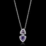 Wholesale AAA Grade CZ, Amethyst, Rhodium, Women, Sterling Silver, Chain Pendant