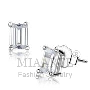 Wholesale AAA Grade CZ, Clear, Rhodium, Women, Brass, Earrings