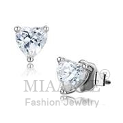 Wholesale AAA Grade CZ, Clear, Rhodium, Women, Brass, Earrings