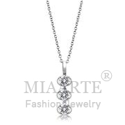 Wholesale AAA Grade CZ, Clear, Rhodium, Women, Sterling Silver, Chain Pendant