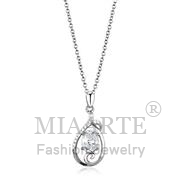 Wholesale AAA Grade CZ, Clear, Rhodium, Women, Sterling Silver, Chain Pendant