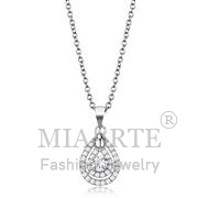 Wholesale AAA Grade CZ, Clear, Rhodium, Women, Sterling Silver, Chain Pendant