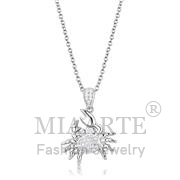 Wholesale AAA Grade CZ, Clear, Rhodium, Women, Sterling Silver, Chain Pendant