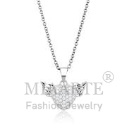 Wholesale AAA Grade CZ, Clear, Rhodium, Women, Sterling Silver, Chain Pendant