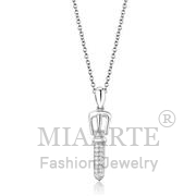 Wholesale AAA Grade CZ, Clear, Rhodium, Women, Sterling Silver, Chain Pendant