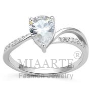 Wholesale AAA Grade CZ, Clear, Rhodium, Women, Sterling Silver, Ring