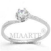 Wholesale AAA Grade CZ, Clear, Rhodium, Women, Sterling Silver, Ring