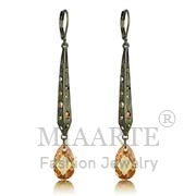 Wholesale Top Grade Crystal, Champagne, Antique Copper, Women, Brass, Earrings