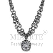 Wholesale AAA Grade CZ, Clear, TIN Cobalt Black, Women, Brass, Necklace