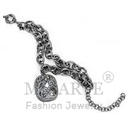 Wholesale AAA Grade CZ, Clear, TIN Cobalt Black, Women, Brass, Bracelet