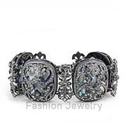 Wholesale AAA Grade CZ, Clear, TIN Cobalt Black, Women, Brass, Bracelet