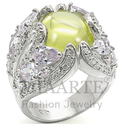 Ring,Sterling Silver,High-Polished,AAA Grade CZ,Apple Yellow color