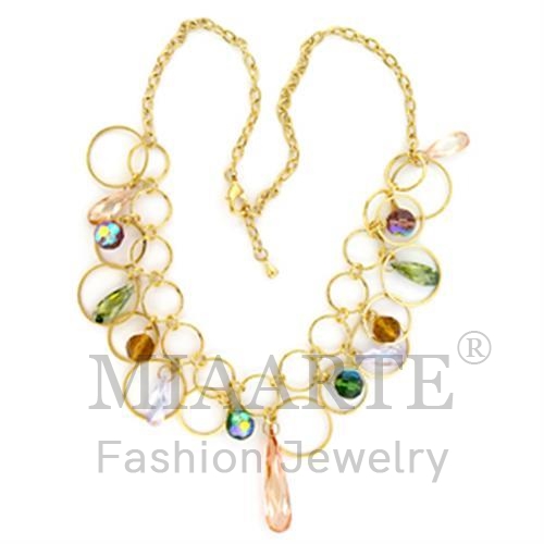 Necklace,Brass,Gold,AAA Grade CZ,MultiColor