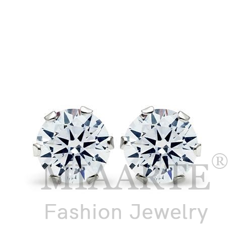 Earrings,Sterling Silver,Rhodium,AAA Grade CZ,Clear