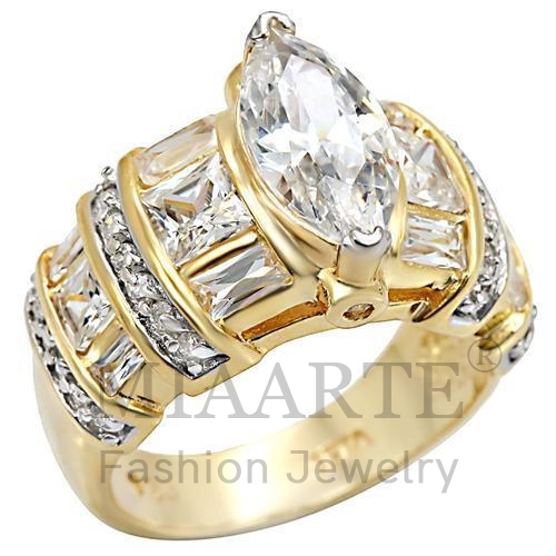 Ring,Sterling Silver,Two-Tone,AAA Grade CZ,Clear