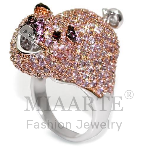 Ring,Brass,Rhodium + Ruthenium + Rose Gold,AAA Grade CZ,MultiColor