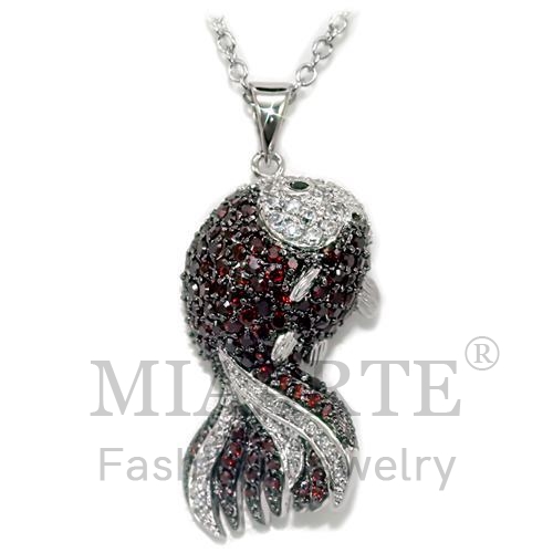 Chain Pendant,Brass,Rhodium&Ruthenium,AAA Grade CZ,MultiColor