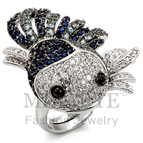 Ring,Brass,Rhodium&Ruthenium,AAA Grade CZ,MultiColor