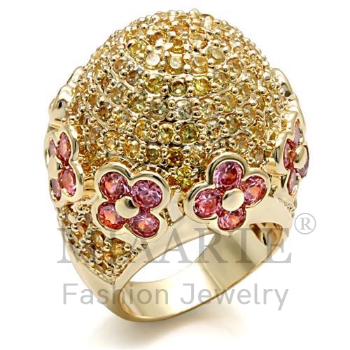 Ring,Brass,Imitation Gold,AAA Grade CZ,Rose