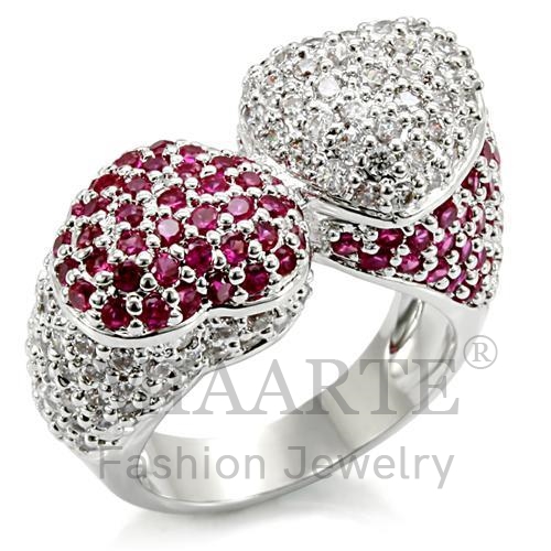 Ring,Brass,Rhodium,Synthetic,Ruby,Garnet